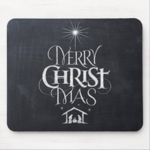 Tapis De Souris Tableau noir Joyeux Noël Nativité chrétienne