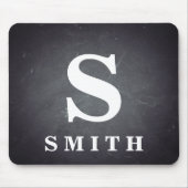 Tapis De Souris Tableau noir Monogramme personnalisé (Devant)