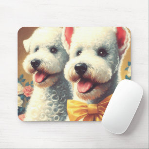 Tapis De Souris Tableau vintage Bedlington Terrier