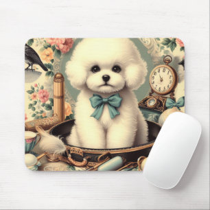 Tapis De Souris Tableau vintage Bichon Frisé