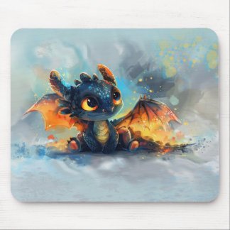 Tapis De Souris Tablette noire Dragon Souris