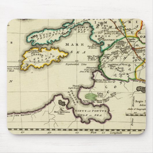 Tapis De Souris Tabularum géographiquement, spécimen World Map (Devant)