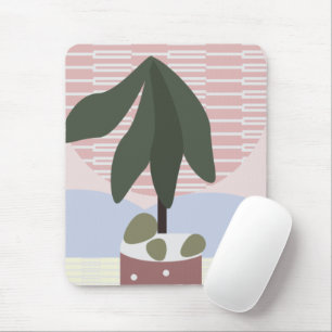 Tapis De Souris Tache d'arbre d'avocat Géométrique assourdi