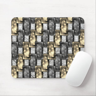 Tapis De Souris Tache grise et dorée, pièces rectangulaires sculpt