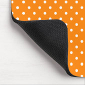 Tapis De Souris Taches à pois orange et blanc (Coin)
