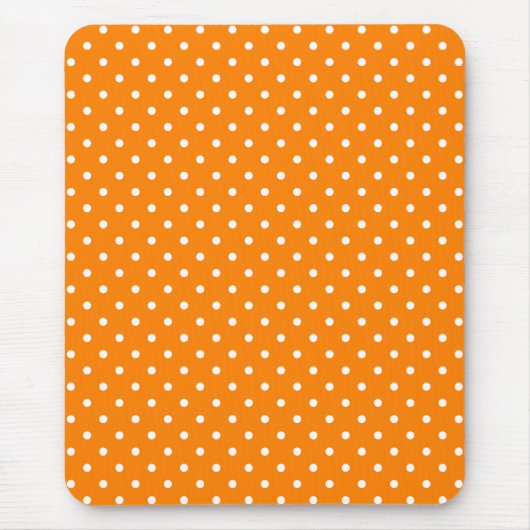 Tapis De Souris Taches à pois orange et blanc (Devant)