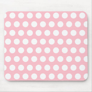 Tapis De Souris Taches à pois roses et blanches