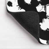 Tapis De Souris Taches d'encre Création d'une silhouette de crâne (Coin)