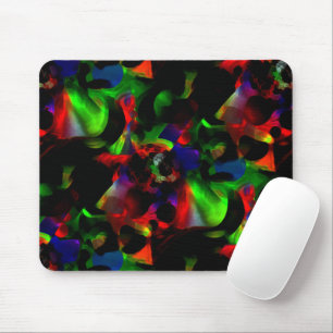 Tapis De Souris Taches vert gras et rouge avec parties foncées