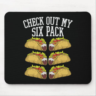 Tapis De Souris Tacos Fitness 6 Pack Drôle Mexicain Haut De Gym Po