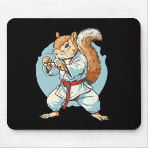 Tapis De Souris Taekwondo Écureuil Kung Fu Kickboxing Karaté Marti