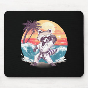 Tapis De Souris Taekwondo Raccoon Kickboxing Animall Jiu-Jitsu