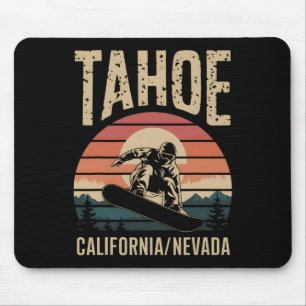 Tapis De Souris Tahoe California Snowboard Vintage Snowboard Mo