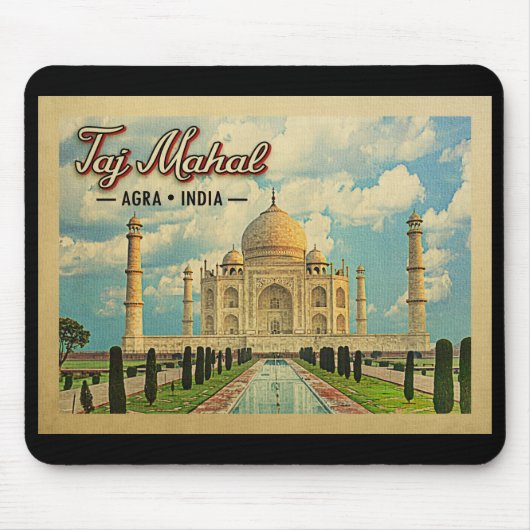 Tapis De Souris Taj Mahal Vintage voyage Inde (Devant)