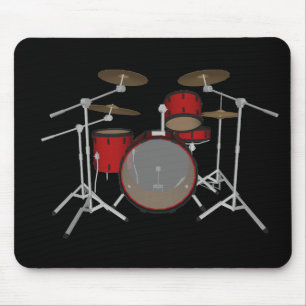 Tapis De Souris Tambours :Kit Tambour rouge : Modèle 3D:Mousepad