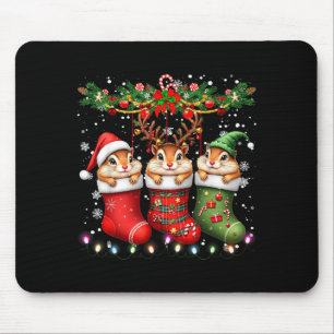 Tapis De Souris Tamia de Noël dans des chaussettes lumières Tamia