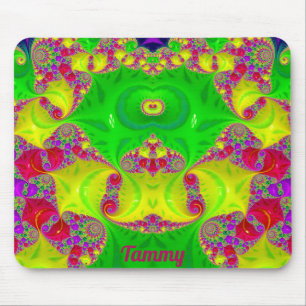 Tapis De Souris TAMMY ~ Zany Hot Cerise, Jaune, Rouge et Vert