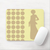 Tapis De Souris Tan Crème Neutre Points Mode Silhouette (Avec souris)