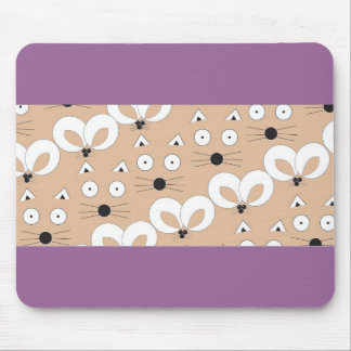 Tapis De Souris Tan de motif de chat et de souris