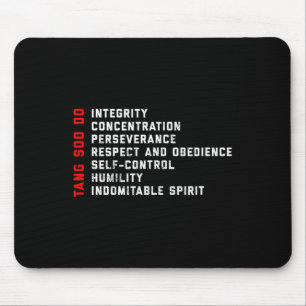 Tapis De Souris Tang Soo Do Martial Arts 7 Tenets