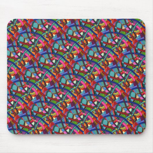 Tapis De Souris "Tangled Weaving" Tiled Abstract Design Mousepad (Devant)
