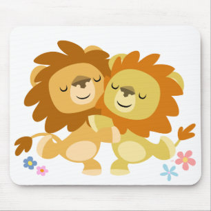 Tapis De Souris Tango mignon Mousepad de deux lions de bande