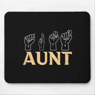Tapis De Souris Tante ASL American Sign Language Interprète Sourd 