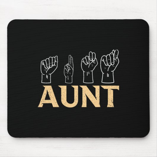 Tapis De Souris Tante ASL American Sign Language Interprète Sourd  (Devant)