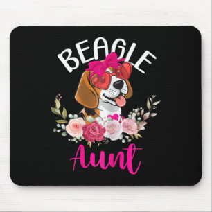 Tapis De Souris Tante Beagle Design Floral de la Saint-Valentin Am