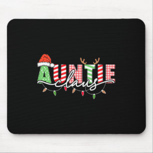 Tapis De Souris Tante Claus Feux de Noël Lumières Pyjama Famille M
