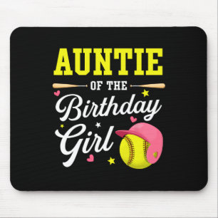 Tapis De Souris Tante de la fille de l'anniversaire Thème Softll P