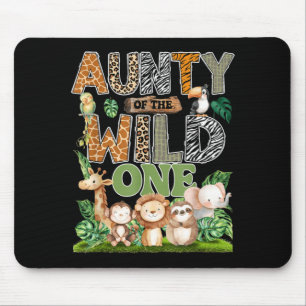 Tapis De Souris Tante du Wild One 1er Anniversaire Enfants Safari
