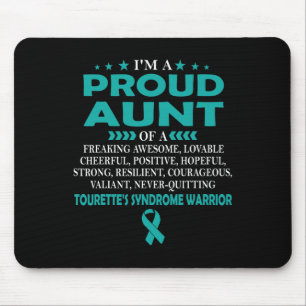Tapis De Souris Tante fière de guerrier du syndrome de Tourette T
