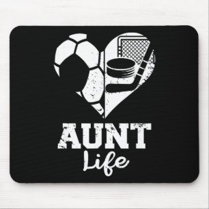 Tapis De Souris Tante Vie Football Hockey Cœur Sport Partagé Jeu D