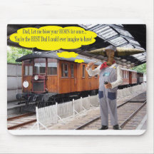 Tapis de souris. Bonne Fête des pères. vache/condu