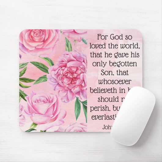Tapis De Souris Tapis souris avec écritures. John 3:16. (Avec souris)