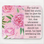 Tapis De Souris Tapis souris avec écritures. John 3:16. (Devant)