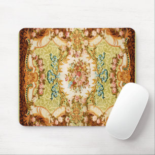 Tapis De Souris Tapisserie française florale rose victorienne baro