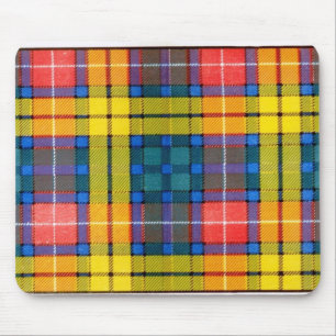 TAPIS DE SOURIS TARTAN DE FAMILLE DE BUCHANAN