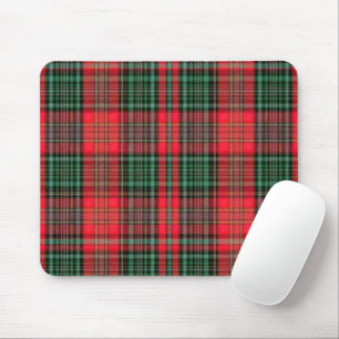 Tapis De Souris Tartan écossais rouge et vert à carreaux