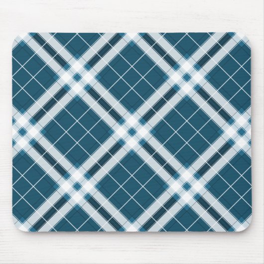 Tapis De Souris Tartan en bleu et blanc (Devant)