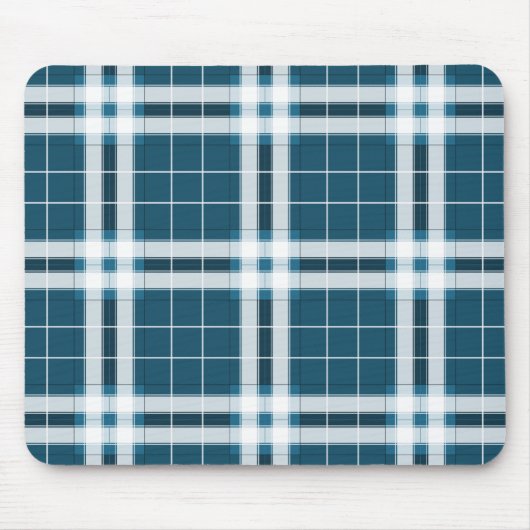 Tapis De Souris Tartan en bleu et blanc (Devant)