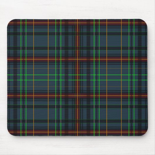 Tapis De Souris Tartan en bleu, orange, vert... (Devant)