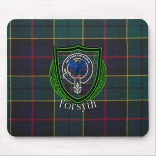 Tapis De Souris Tartan et blason du clan écossais Forsyth