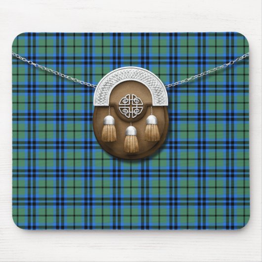 Tapis De Souris Tartan et escarcelle de Marshall de clan (Devant)