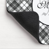 Tapis De Souris Tartan motif Noël noir blanc Monogramme (Coin)