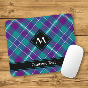 Tapis De Souris Tartan Vert de Mer, Violet et Bleu