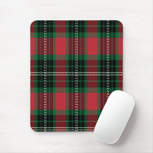 Tapis De Souris Tartan vert et rouge (Avec souris)