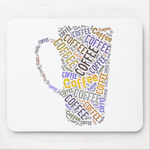 Tapis De Souris Tasse de café en art typographique