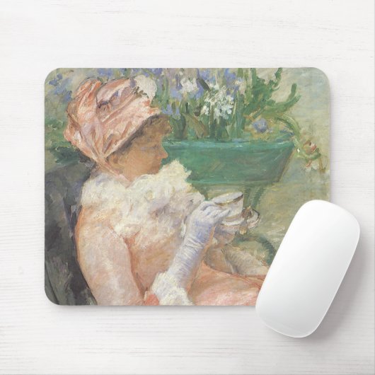 Tapis De Souris Tasse de thé de Mary Cassatt, impressionnisme Vint (Avec souris)